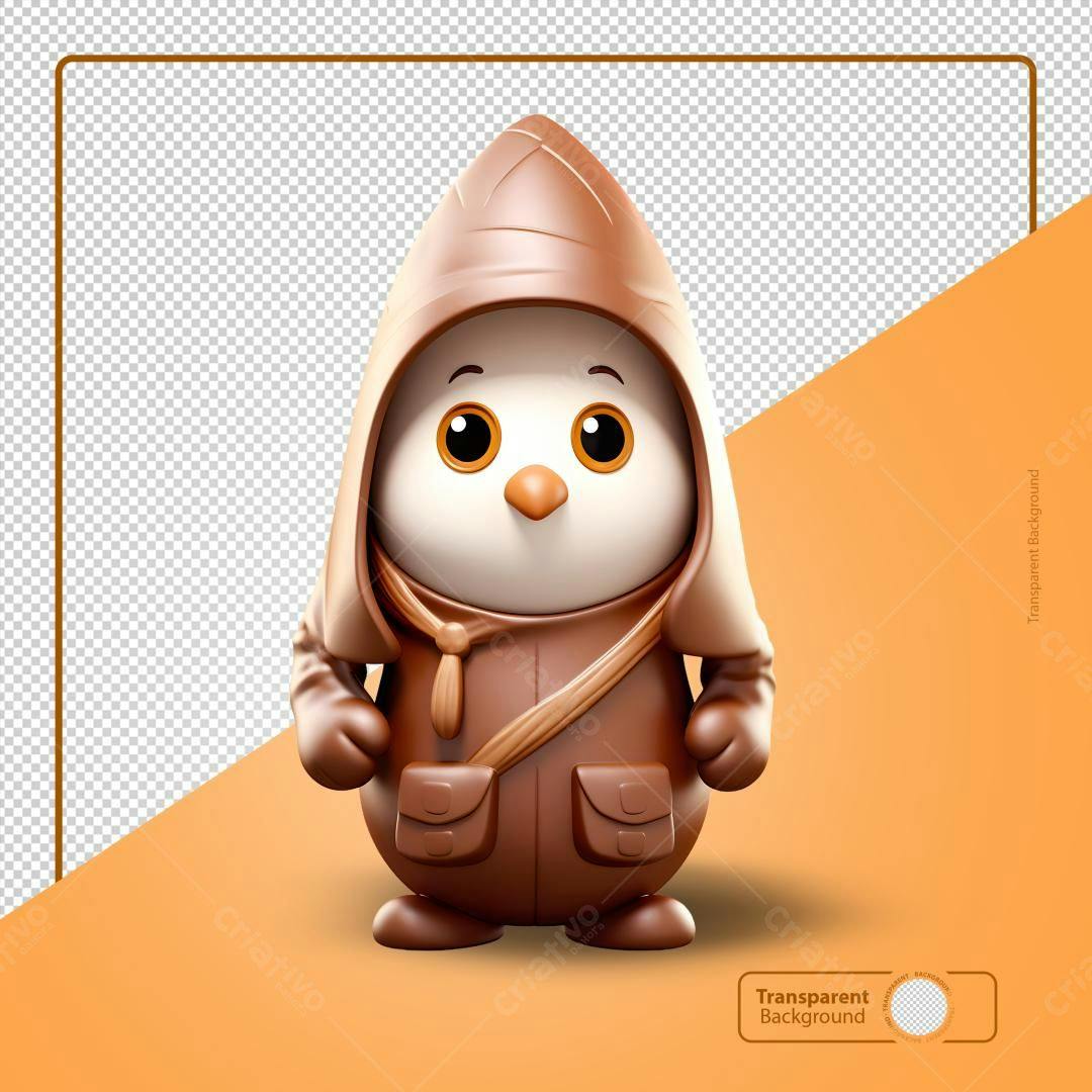 Psd Personagem Cartoon Chocolate para Dia das Crianças PSD Editável