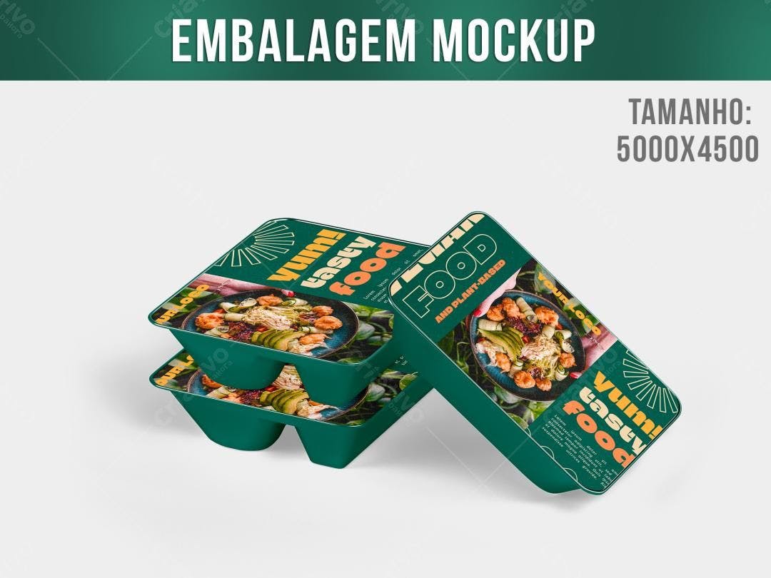 Mockup de Embalagem para Marmita com Design Moderno
