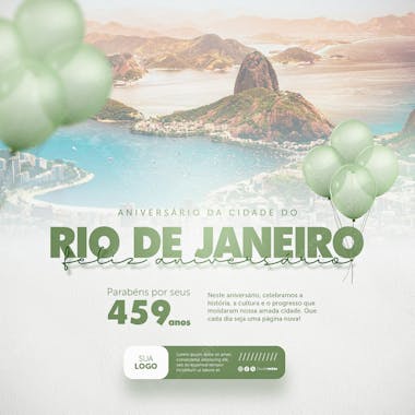 Aniversário cidade rio de janeiro 459 anos social media post feed