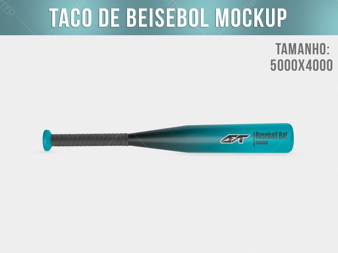 Mockup de Taco de Beisebol Azul-Turquesa Realista