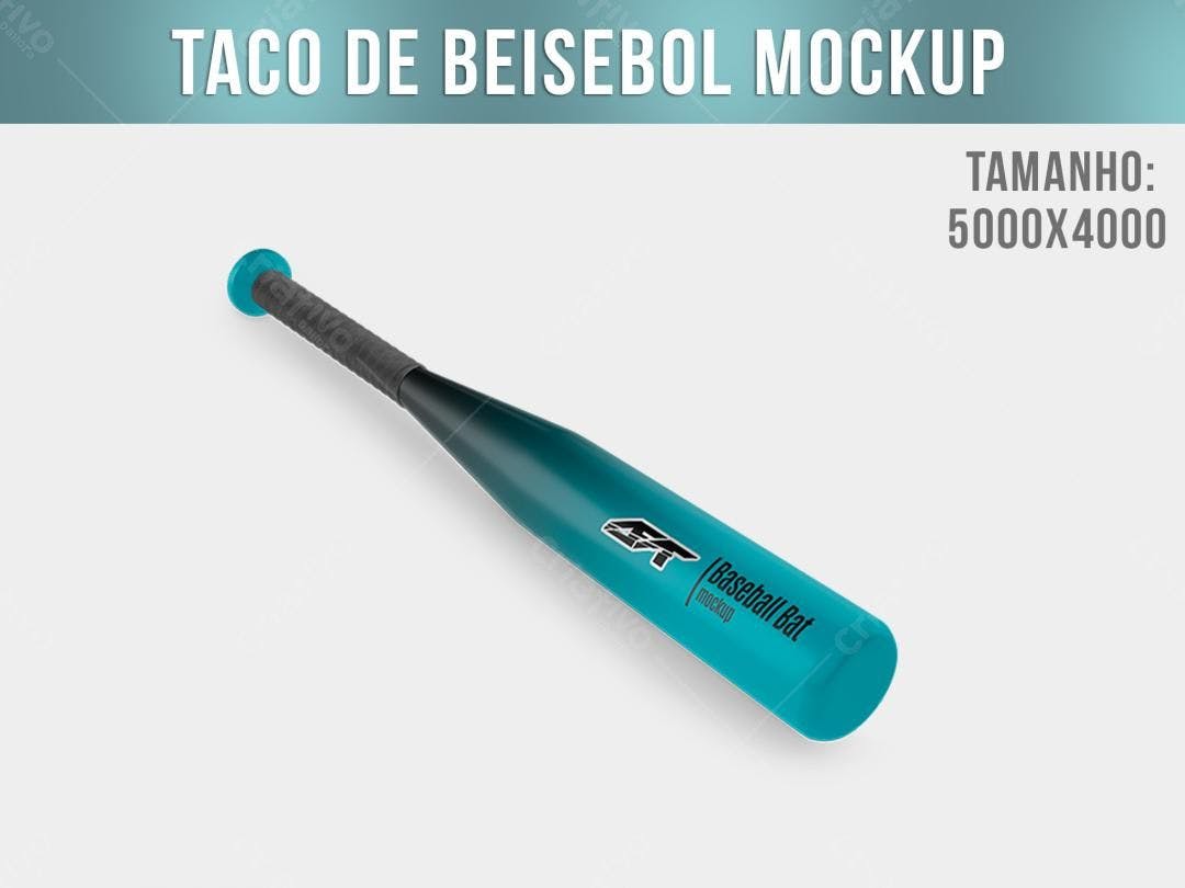 Mockup de Taco de Beisebol Azul Turquesa - Design Esportivo