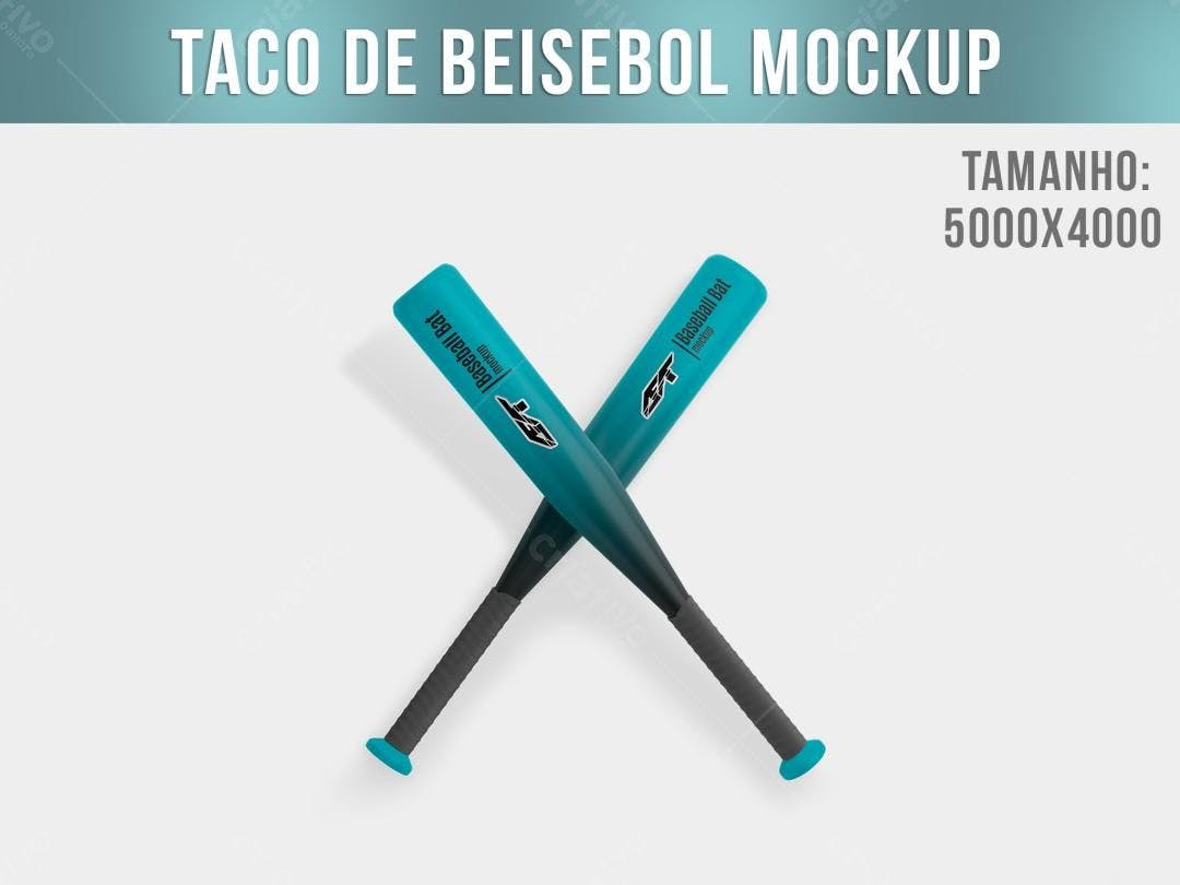 Mockup de Tacos de Beisebol em Azul-Turquesa