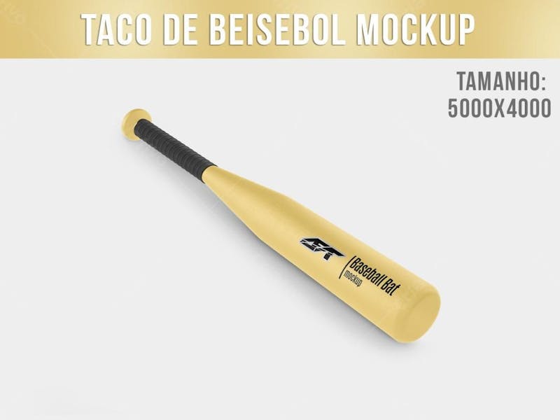 Taco de beisebol de madeira mockup