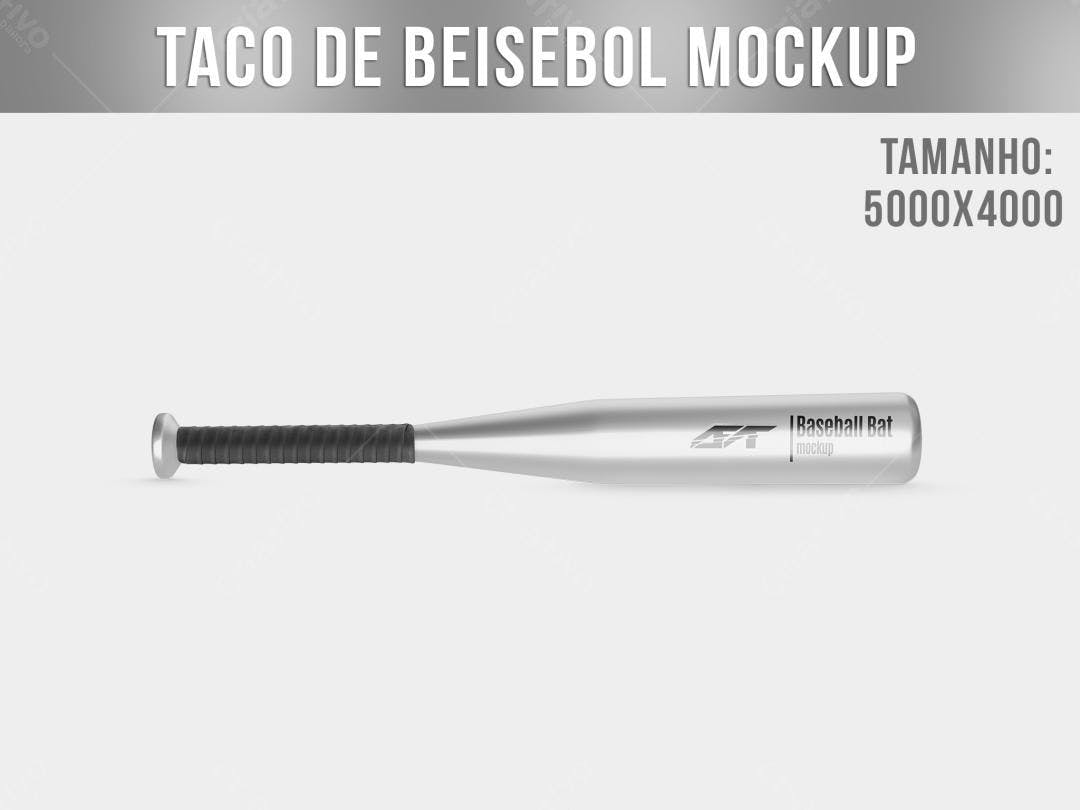 Mockup de Taco de Beisebol Realista em Prata