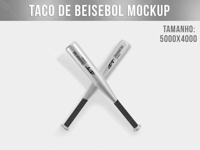 Dois Tacos De Beisebol De Metal Mockup
