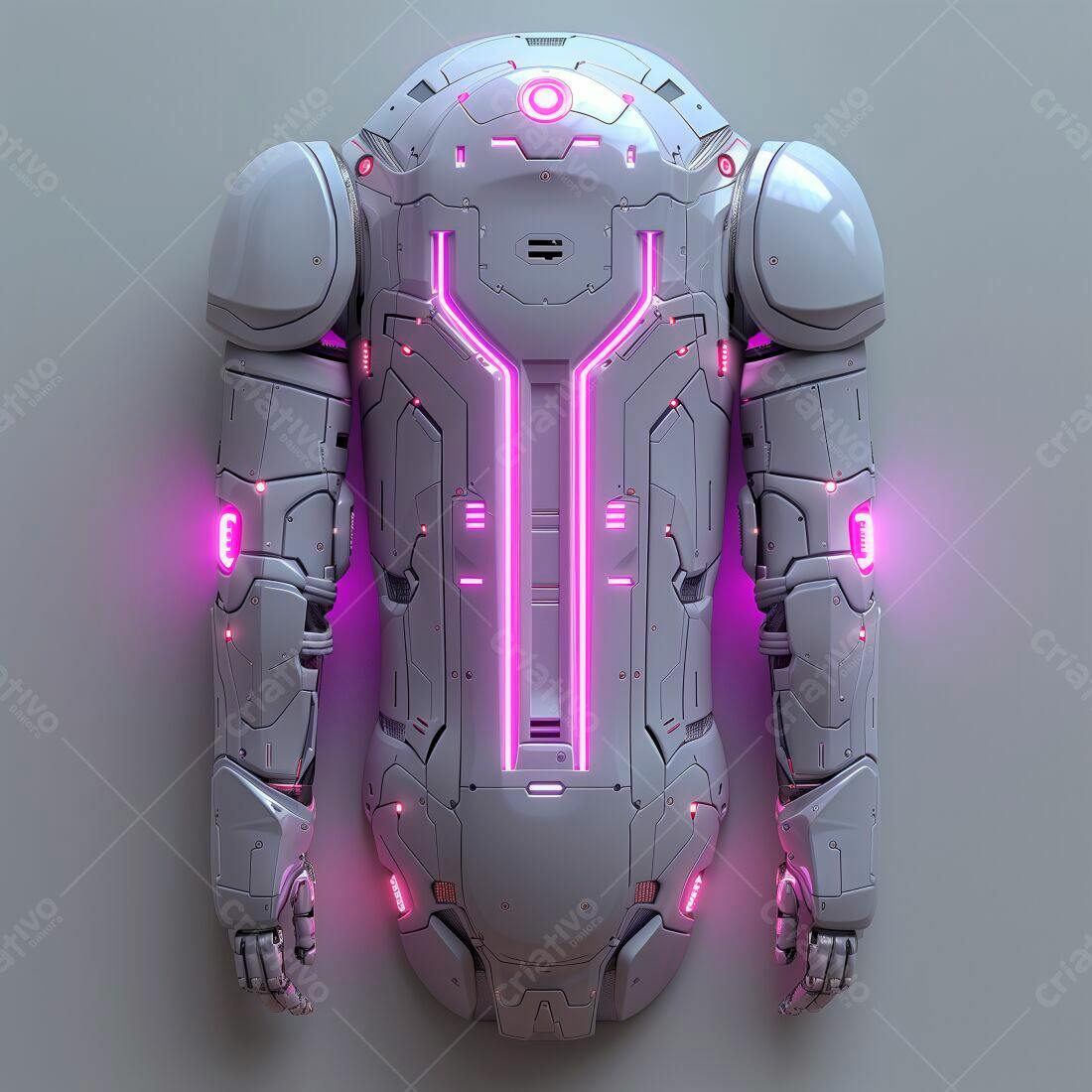 Exoesqueleto robótico branco e rosa