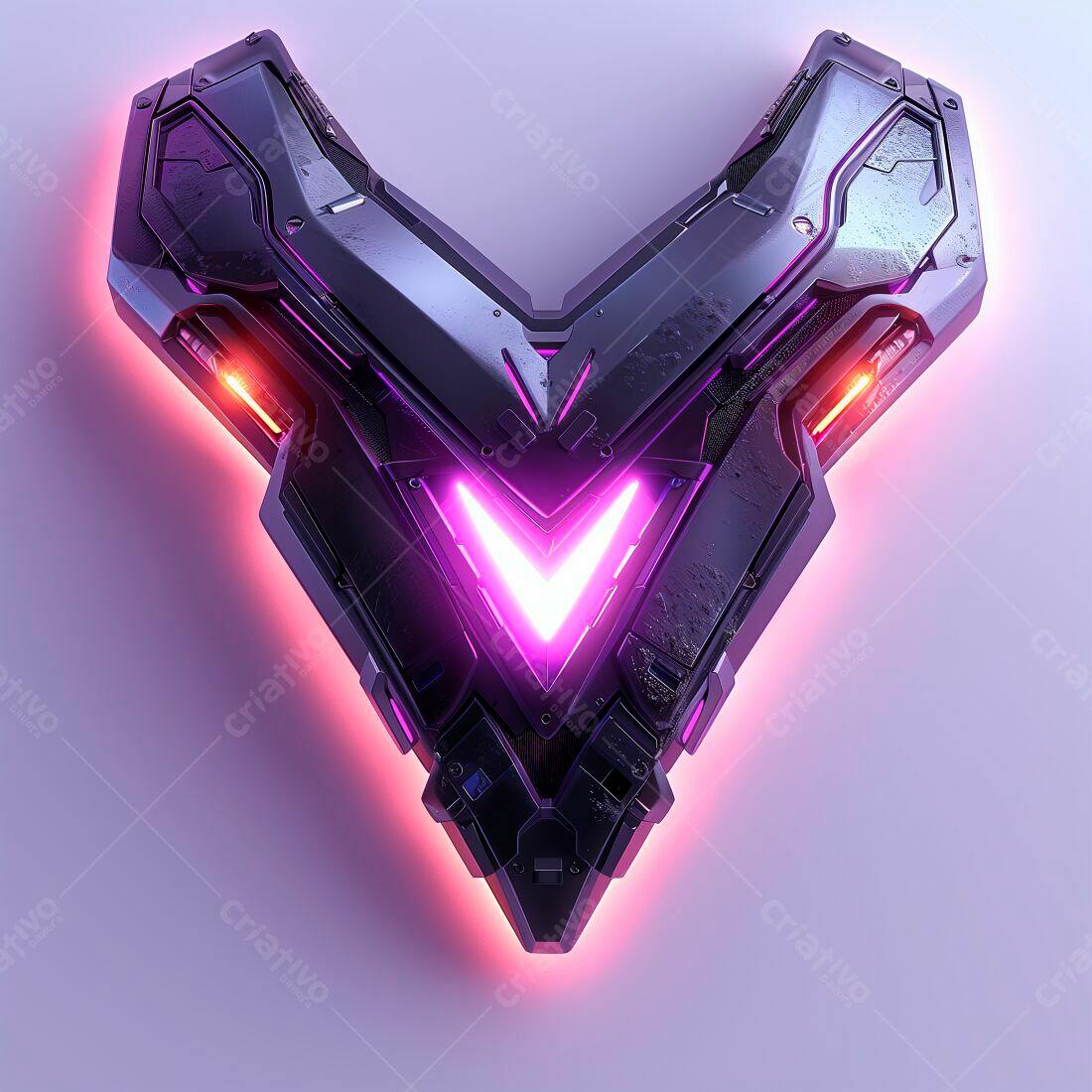 Escudo futurista roxo e cinza jogo