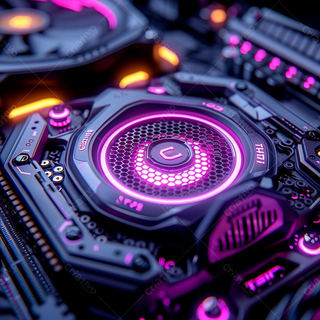 Cooler Gamer Rosa e Preto Iluminado