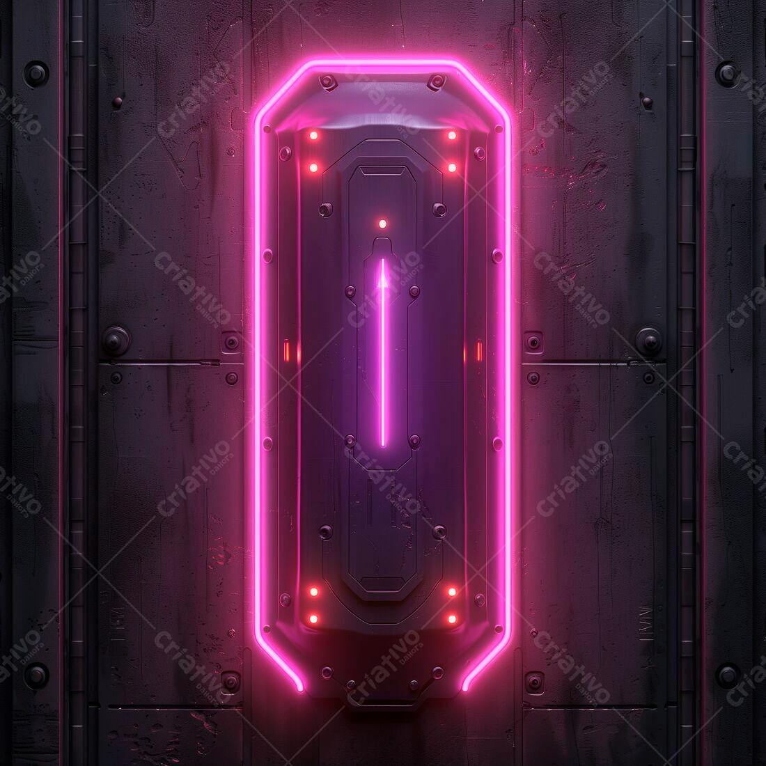 Painel Neon Rosa em Metal Escuro