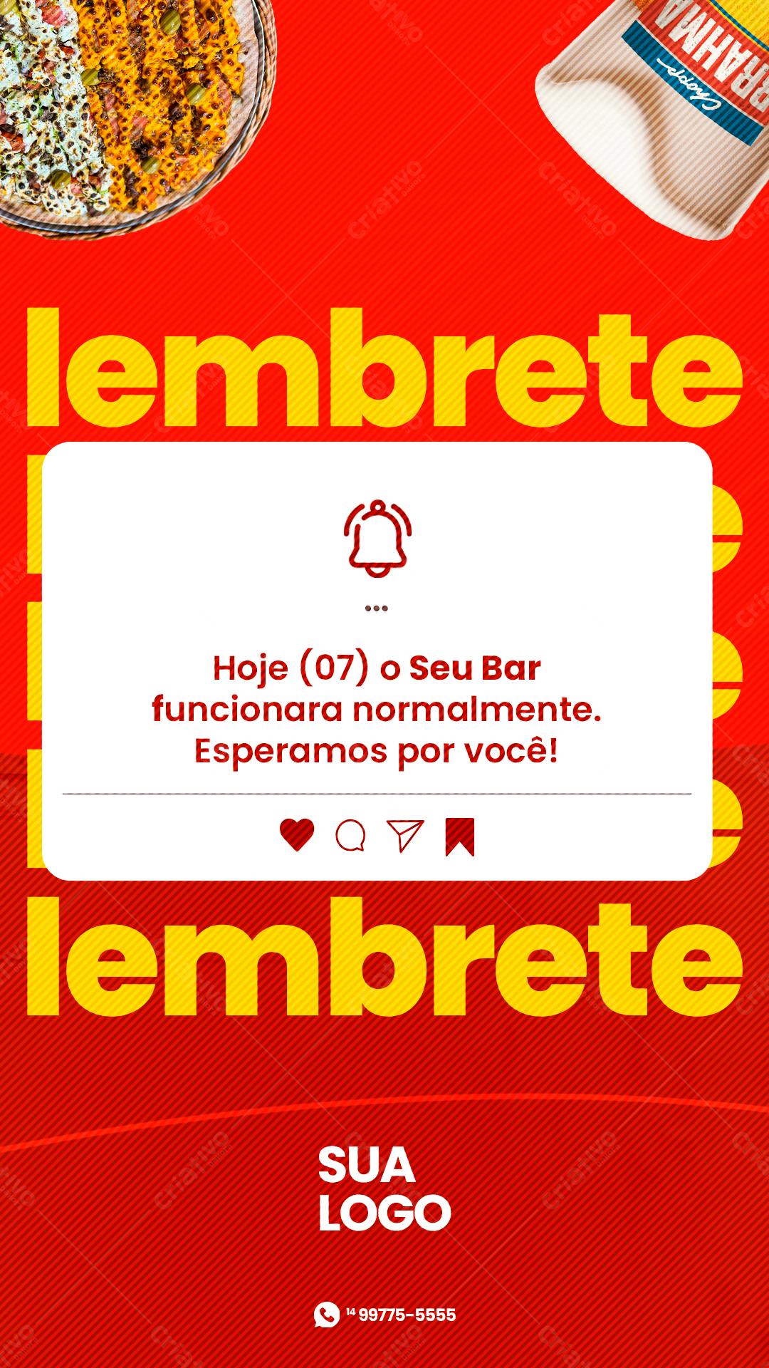 Lembretes para Bar PSD Editável