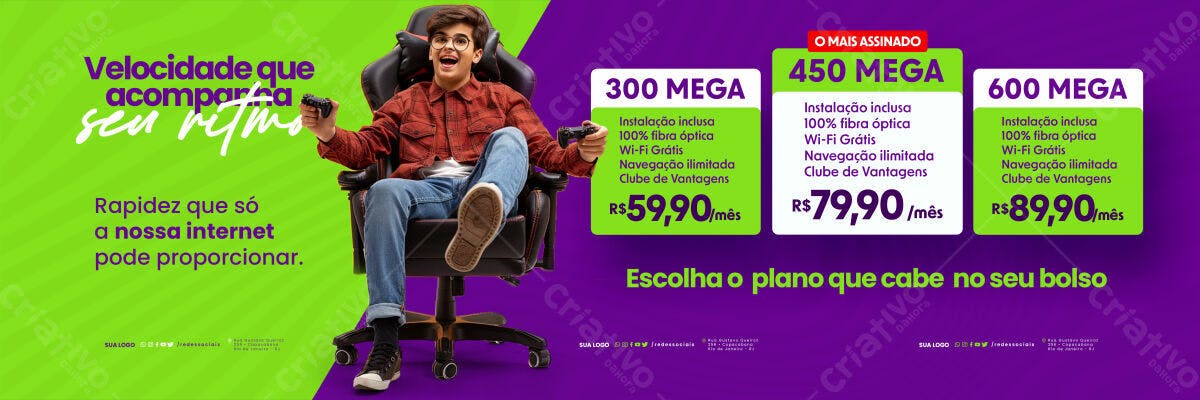 Banner Internet Gamer PSD Editável