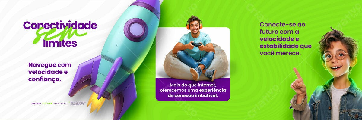 Banner Internet Conectividade Sem Limites PSD Editável