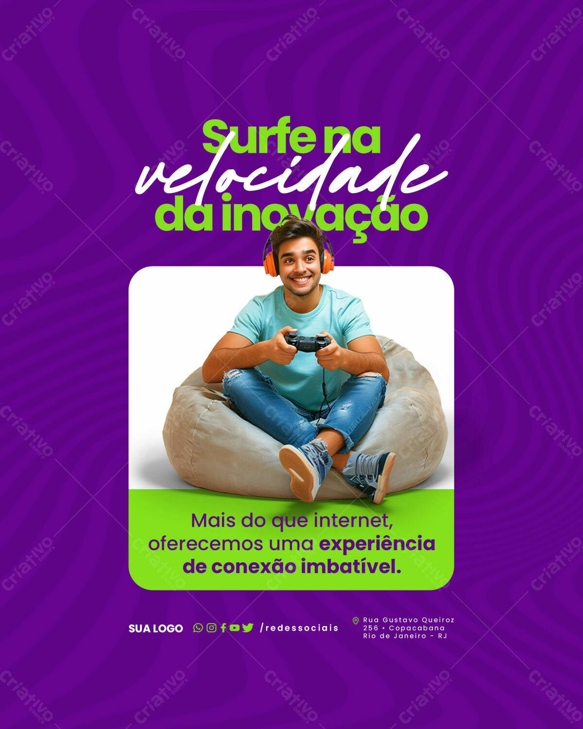 Post para Redes Sociais - Internet de Alta Velocidade PSD Editável