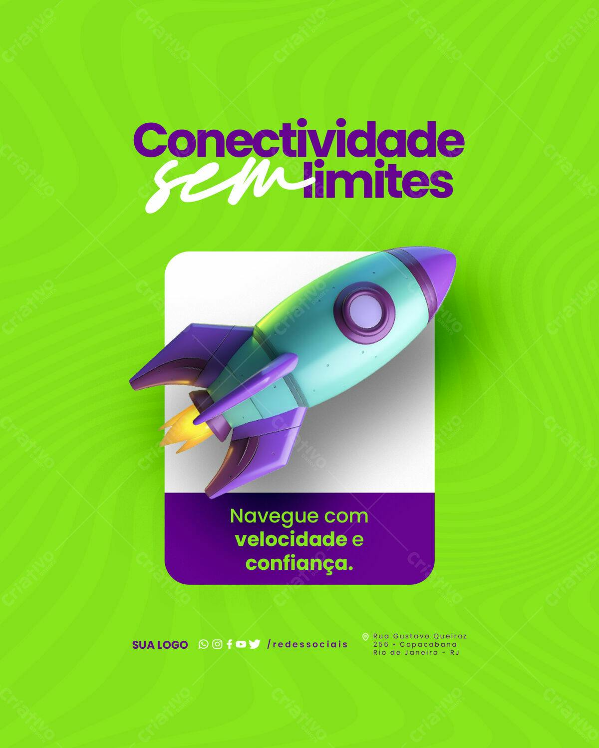 Post para Redes Sociais Conectividade Sem Limites PSD Editável
