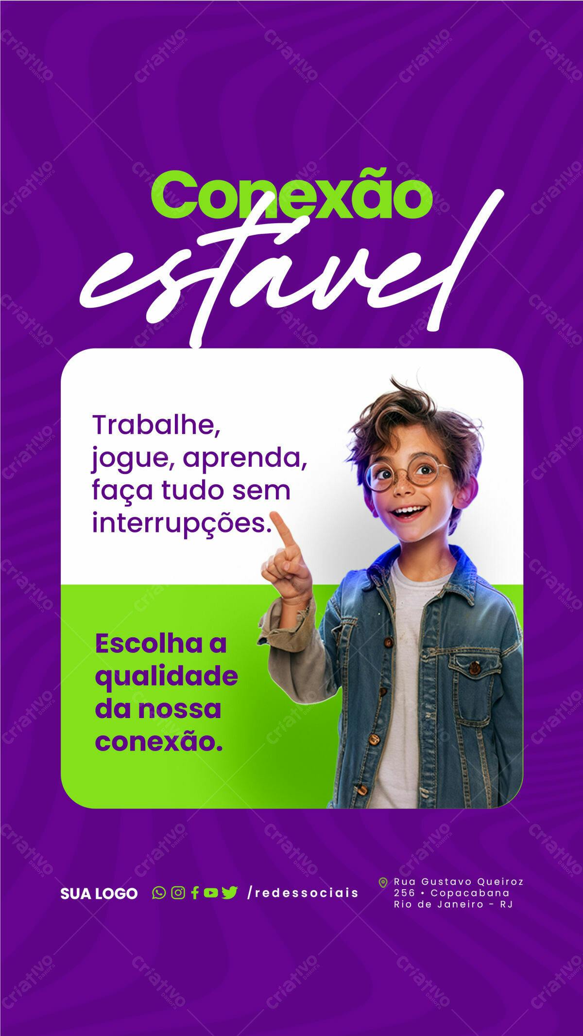Post para Redes Sociais Conexão Estável PSD Editável