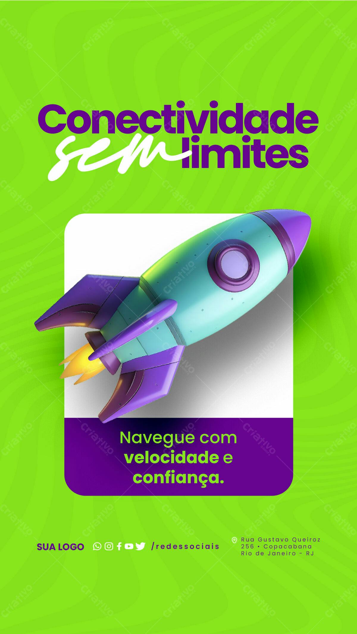 Flyer Conectividade sem Limites PSD Editável