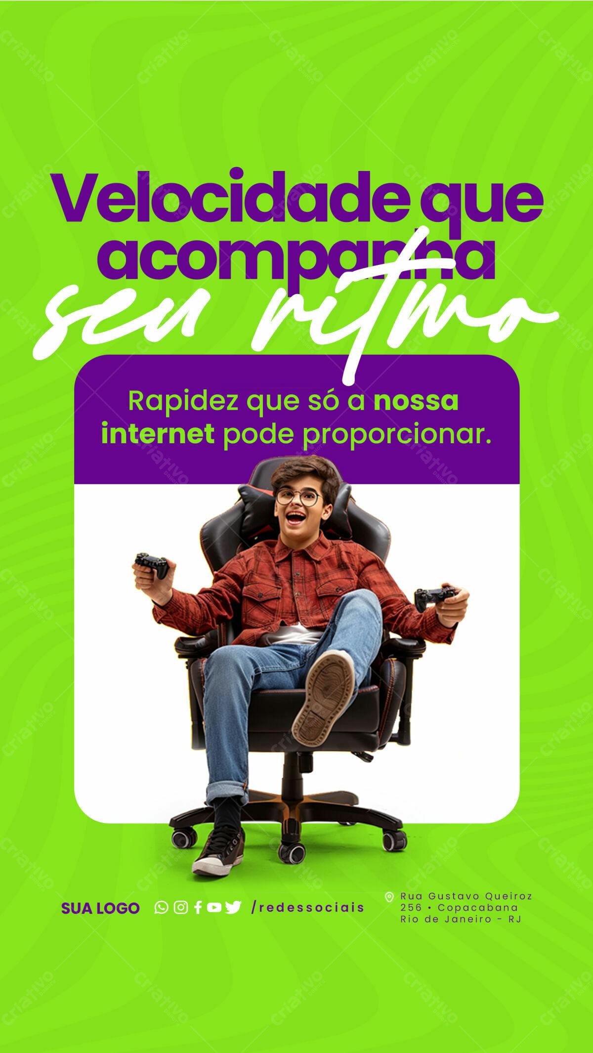 Flyer para Propaganda de Internet PSD Editável