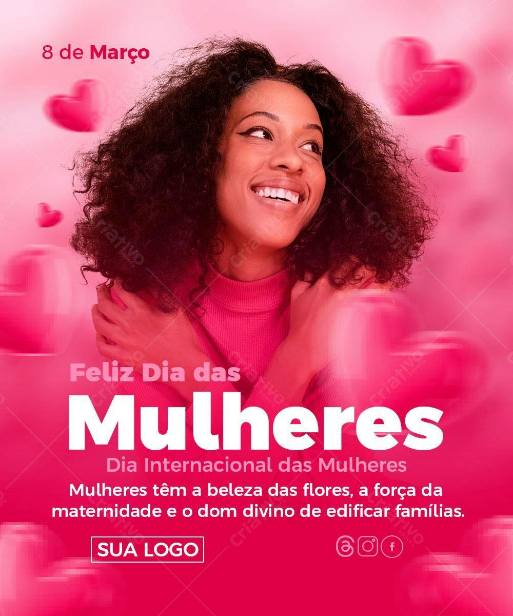 Postagem Dia Internacional da Mulher PSD Editável