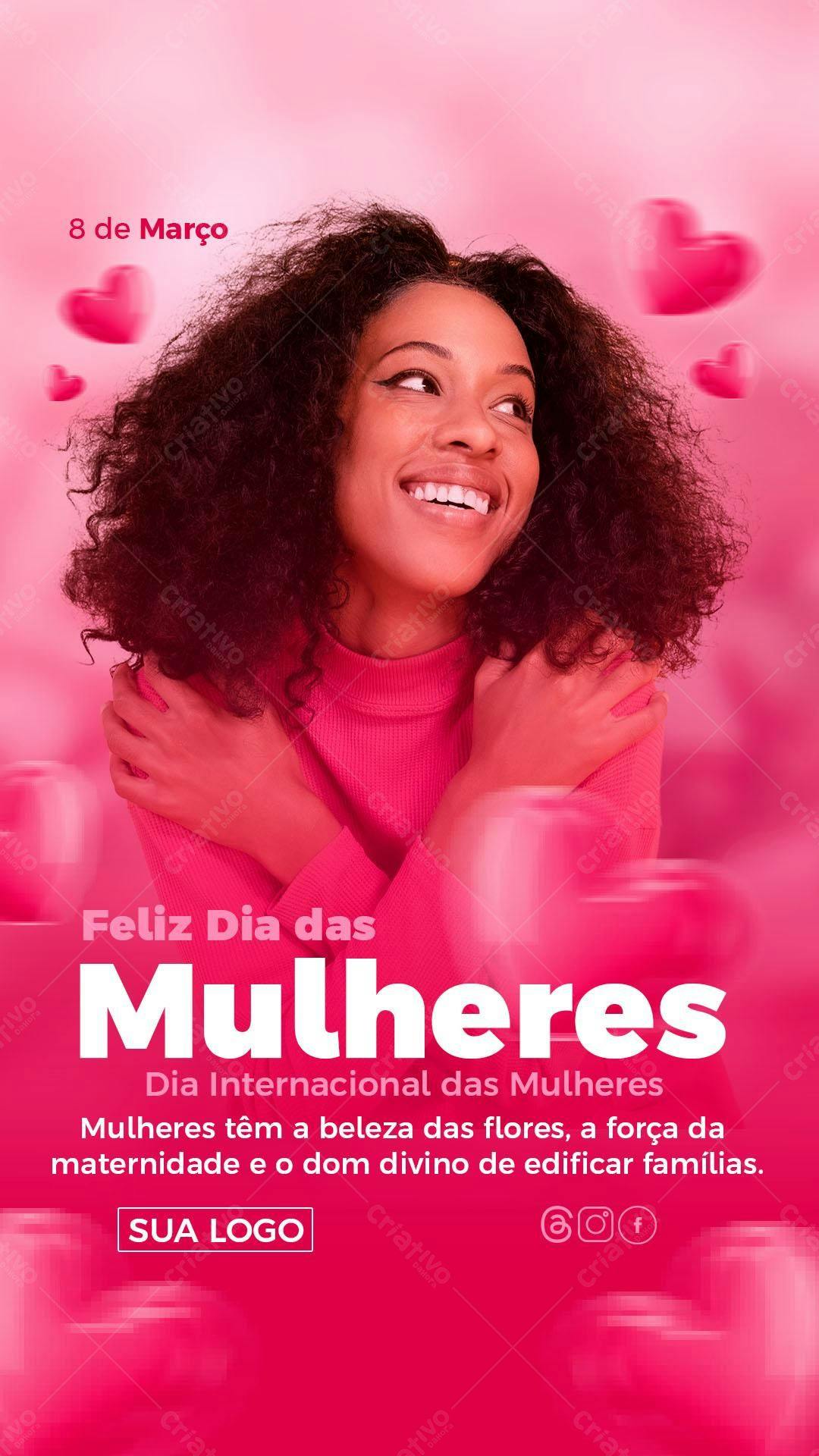 Post para Dia Internacional da Mulher PSD Editável