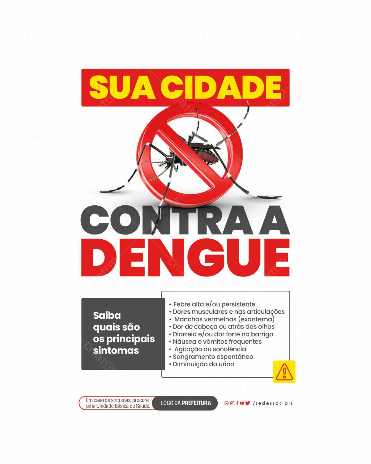 Cartaz Contra Dengue PSD Editável