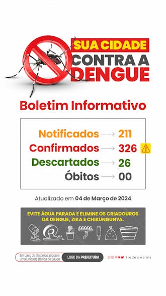 Story sua cidade contra a dengue boletim informativo