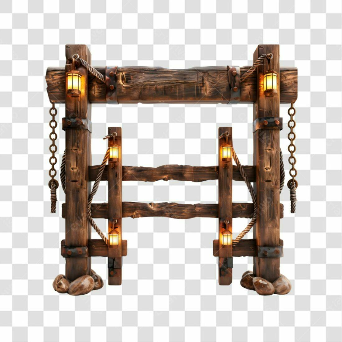 Portal de Madeira PNG com fundo transparente