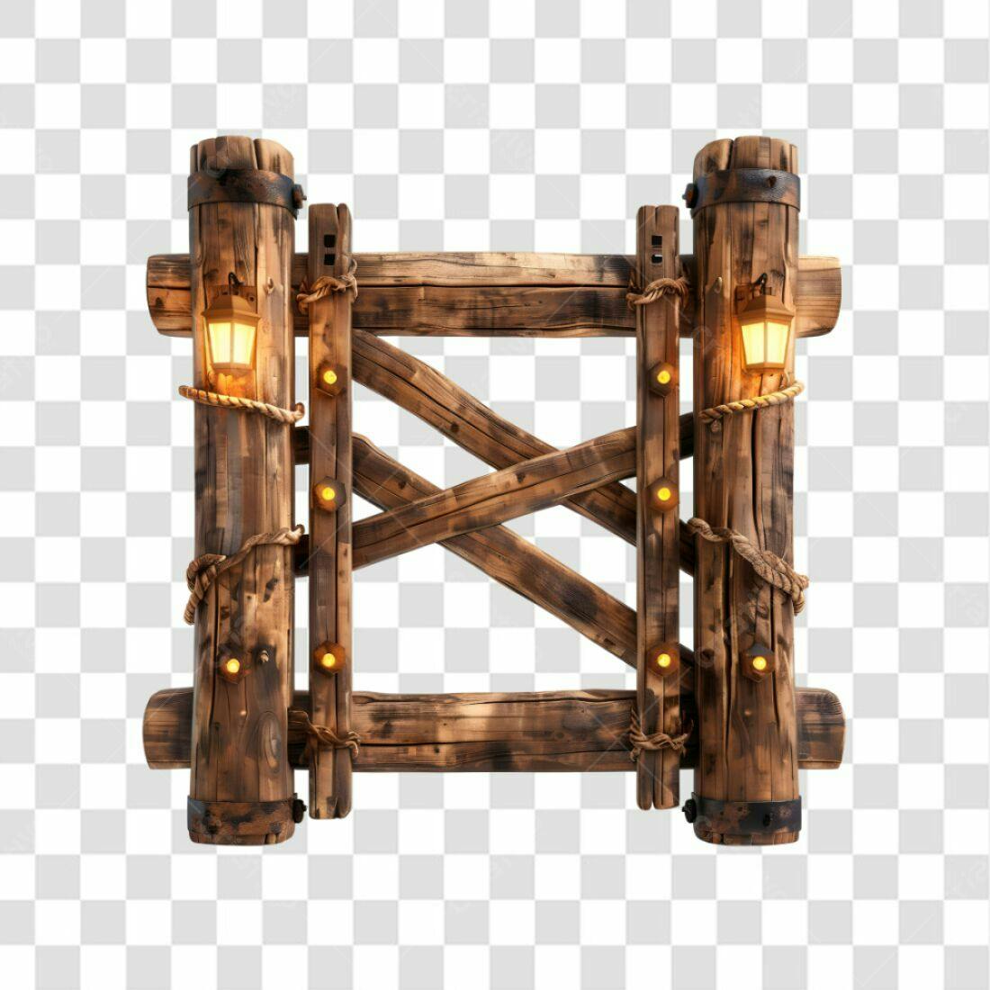 Portal de Madeira PNG com fundo transparente