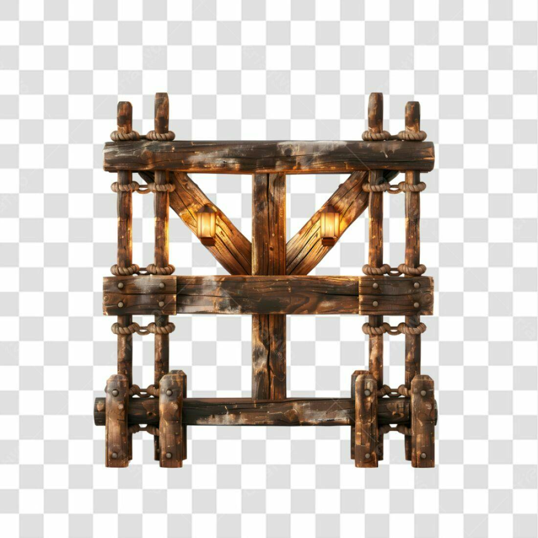 Moldura de madeira rústica PNG com fundo transparente