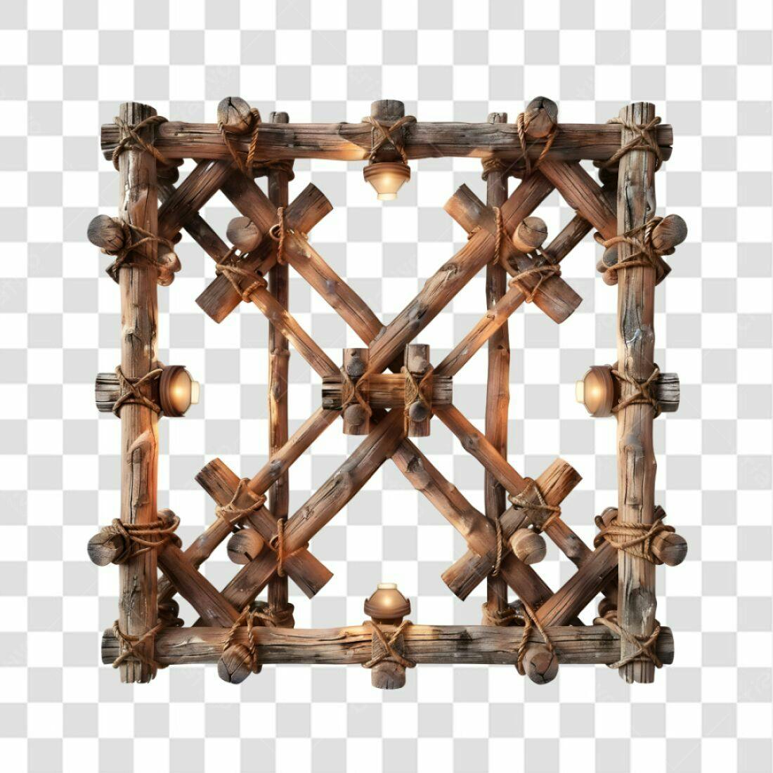 Moldura de Madeira Rustica PNG com fundo transparente