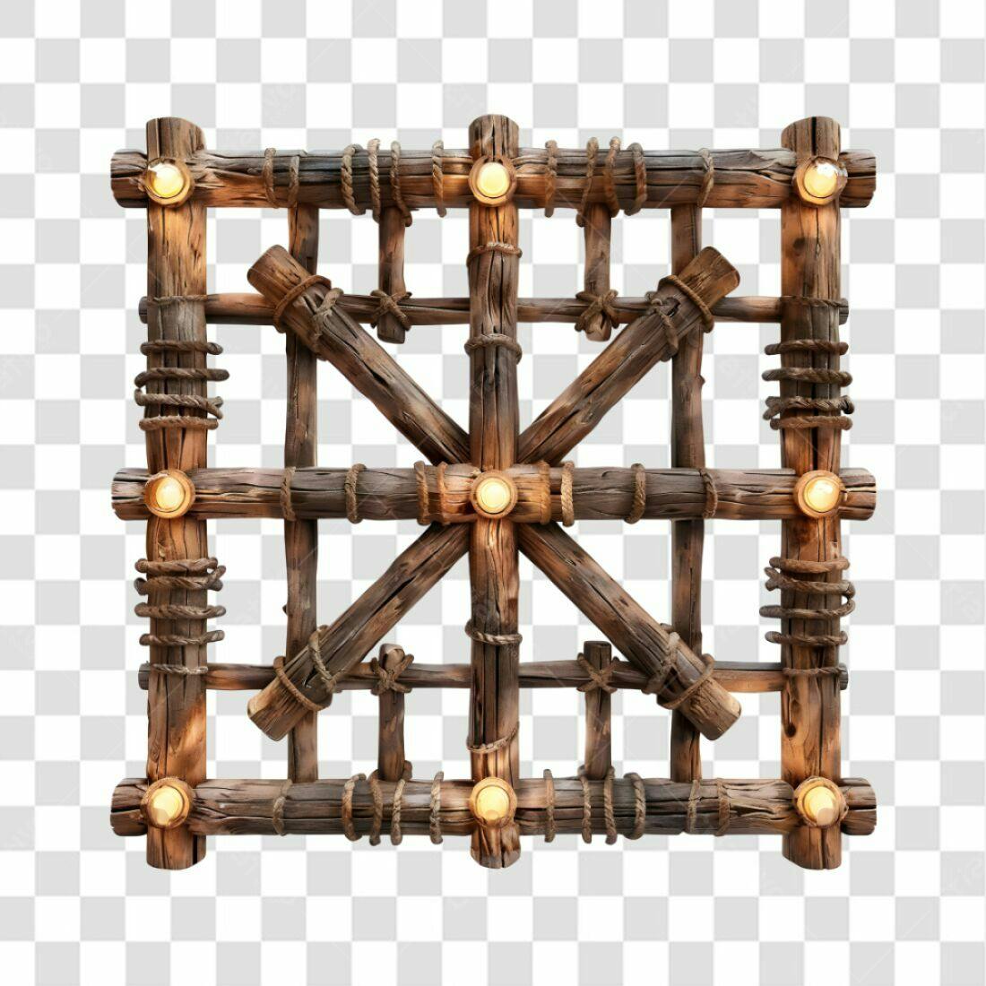 Icone Madeira Rustica com Luzes PNG com fundo transparente