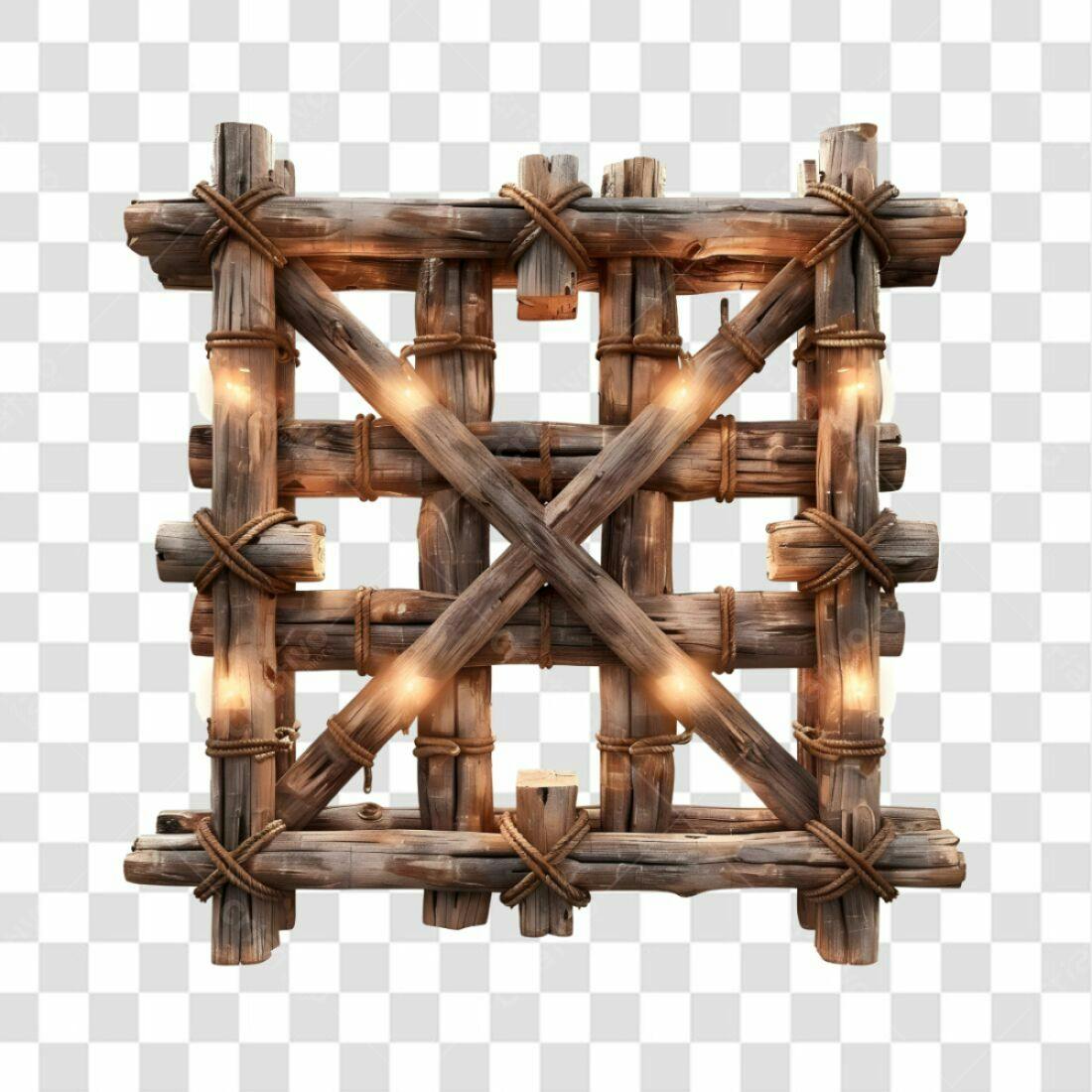 Moldura de Madeira Rustica PNG com fundo transparente