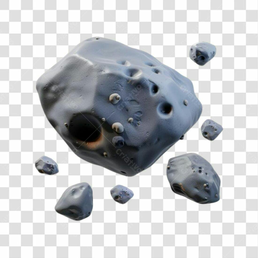 Icone Asteroide Cinza PNG com fundo transparente