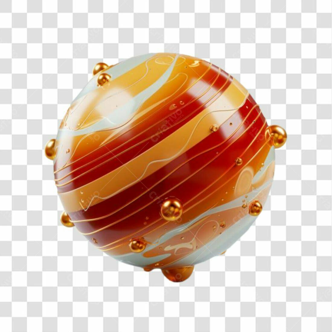 Ícone abstrato laranja e dourado PNG com fundo transparente