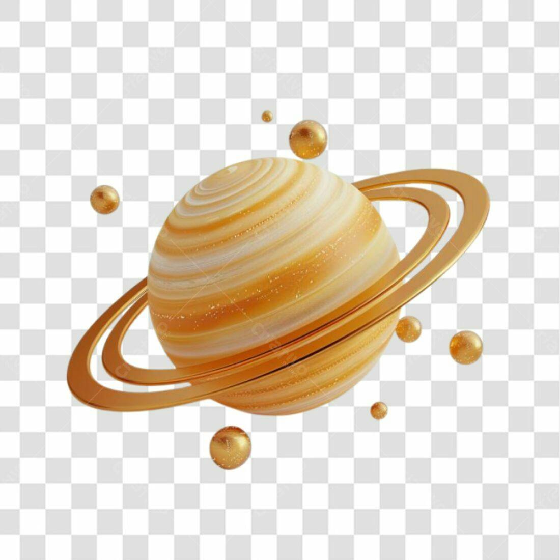 Icone Planetas Dourados PNG com fundo transparente