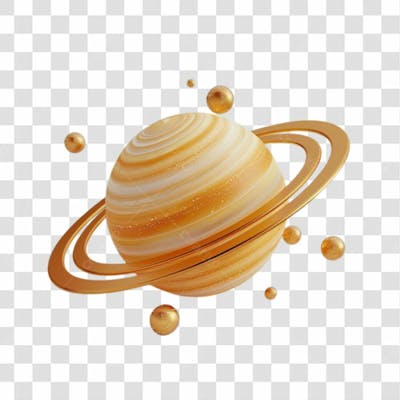 Saturno 3D Png Transparente 