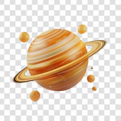 Saturno 3D Png Transparente 