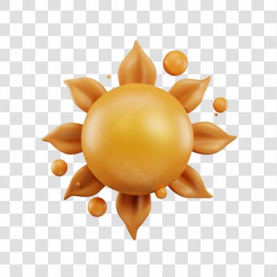 Sol 3D Png Transparente 