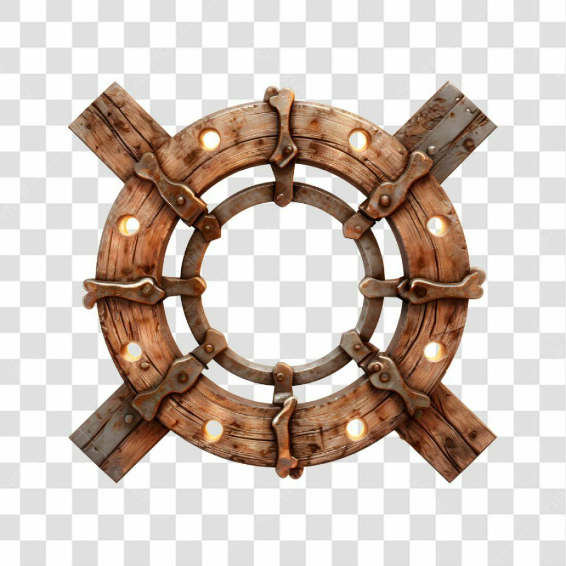 Icone Alfabeto Letra Q Madeira e Metal PNG com fundo transparente