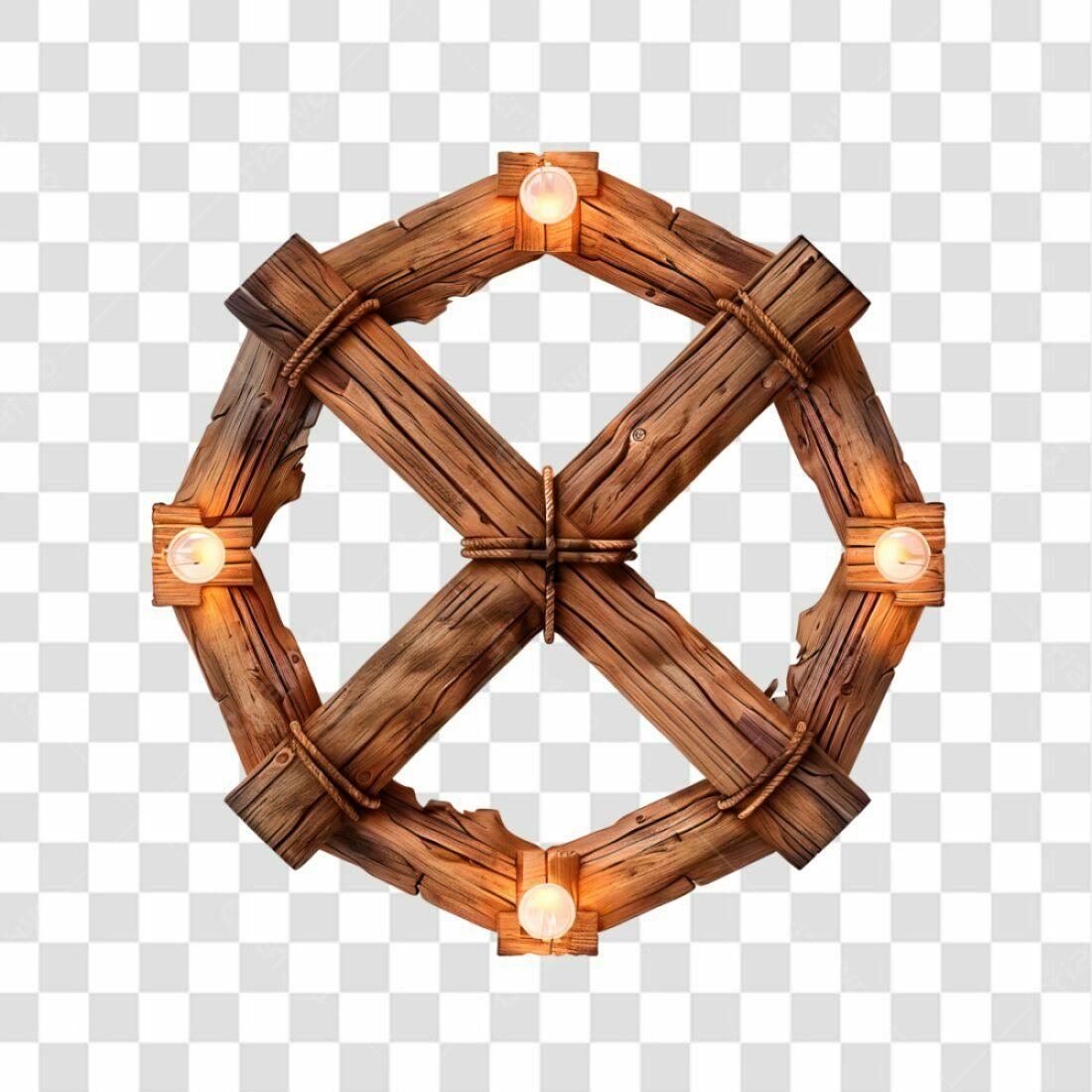 Icone Luminária Rustica Madeira PNG com fundo transparente