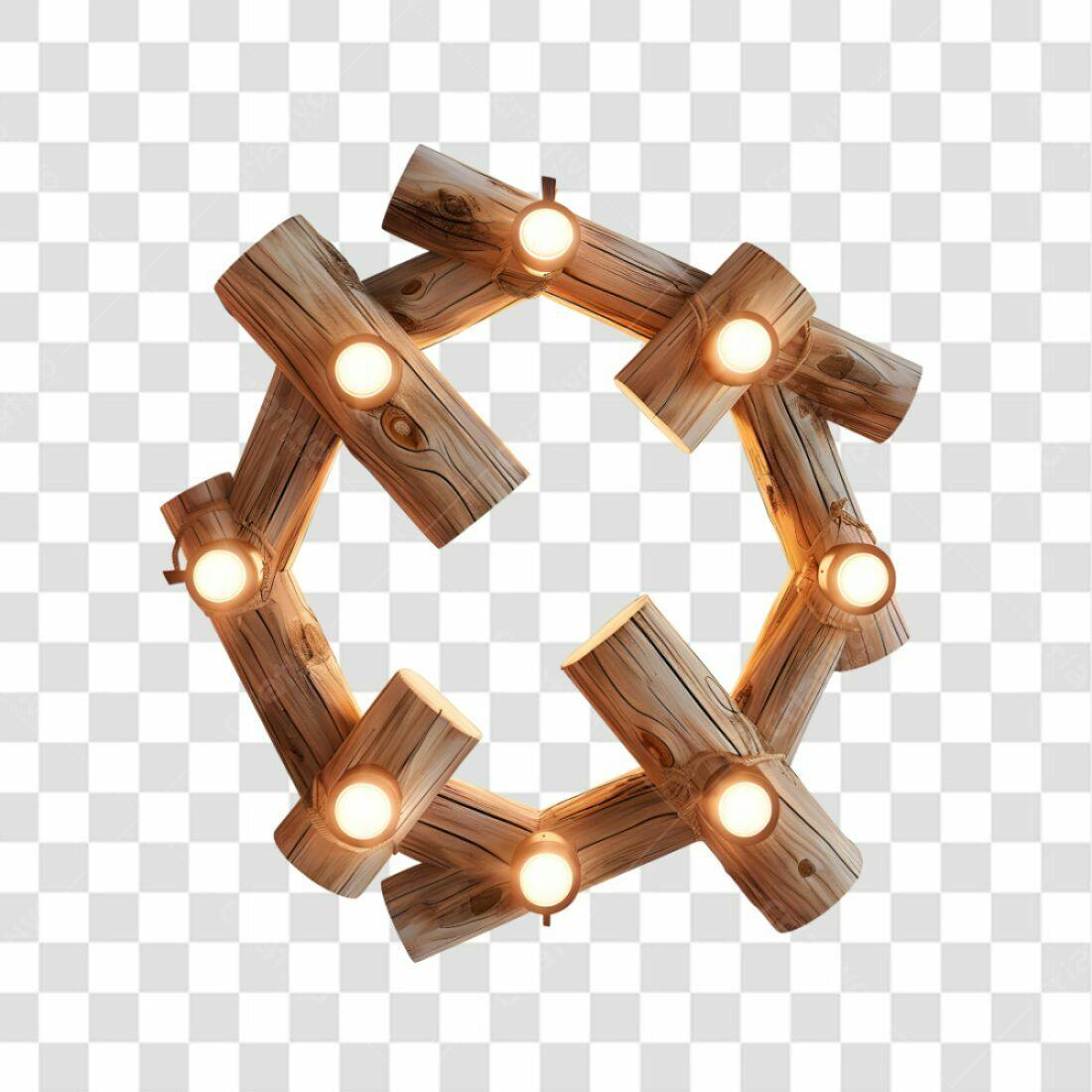 Icone Luminária Madeira Rustica PNG com fundo transparente