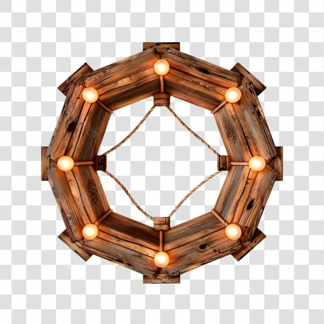 Moldura de madeira rústica PNG com fundo transparente