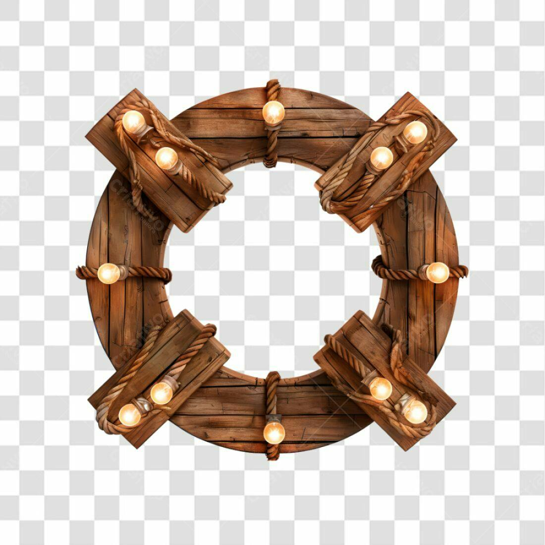 Moldura de madeira rústica PNG com fundo transparente