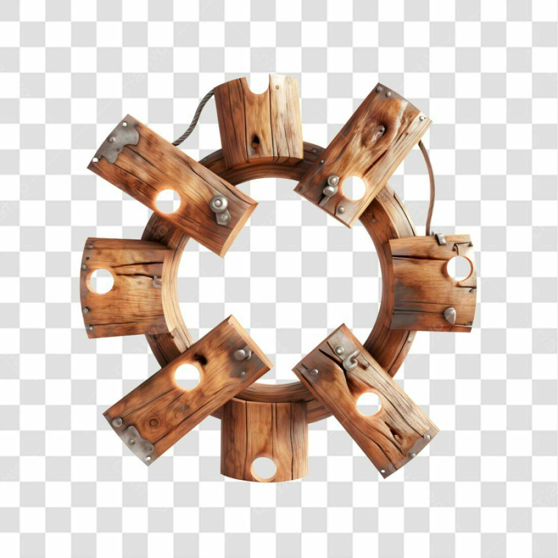 Moldura circular rústica PNG com fundo transparente
