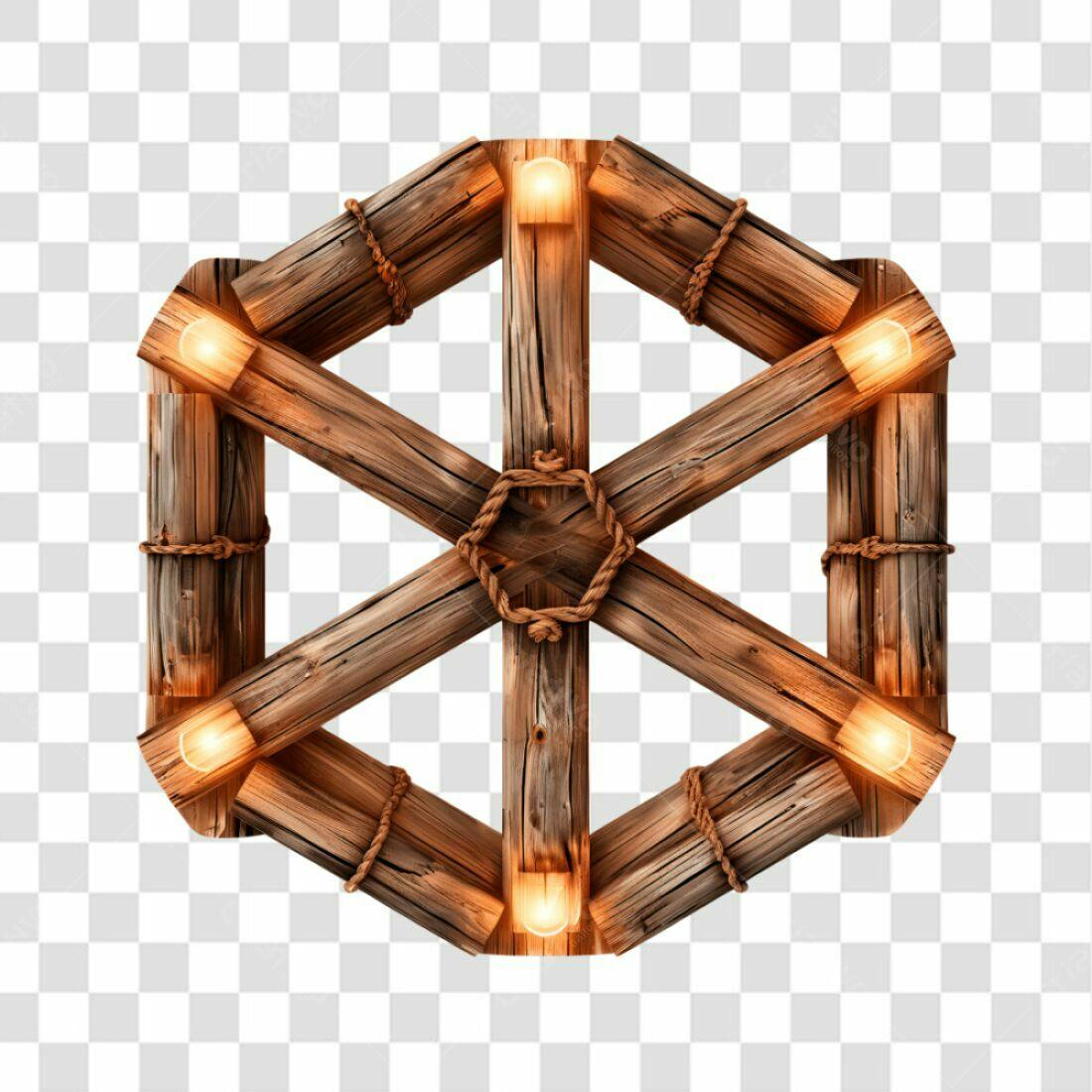 Ícone Hexagonal Madeira PNG com fundo transparente