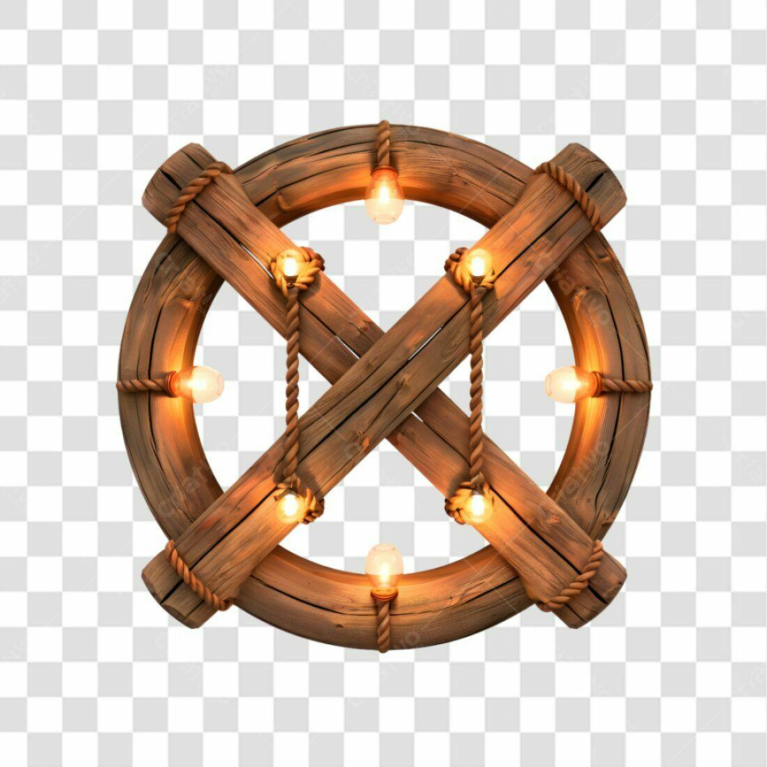 Icone Luminária Rustica Madeira PNG com fundo transparente