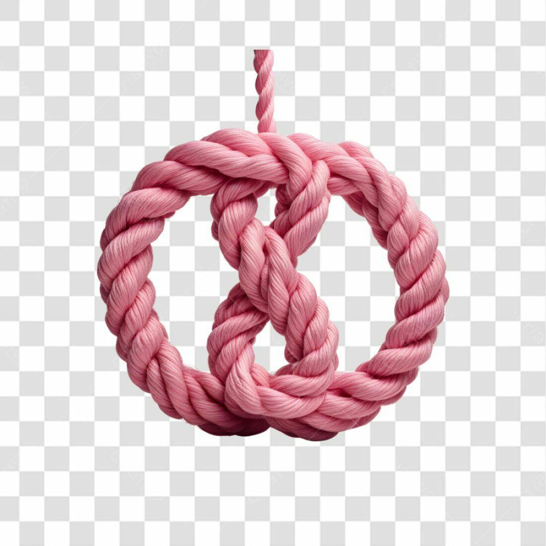 Ícone Nó de Corda Rosa PNG com fundo transparente