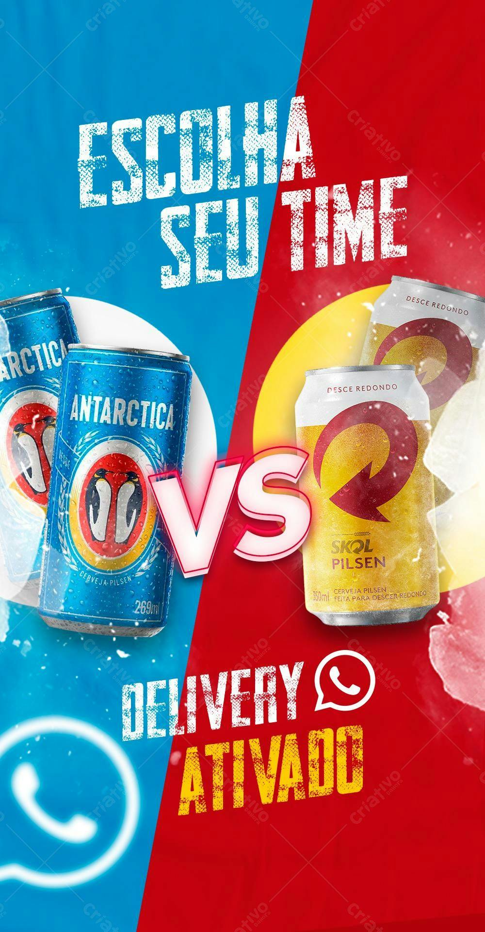 Delivery De Bebidas cerveja Skol X Antarctica