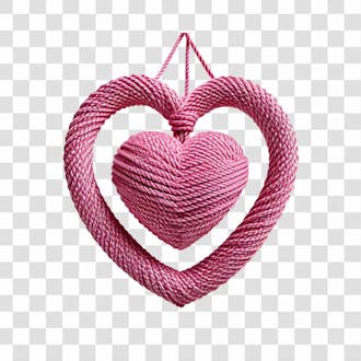 Coração de corda rosa 23