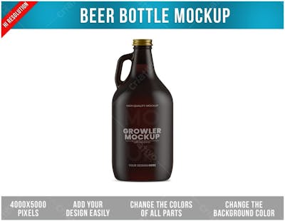 Growler De Cerveja garrafa Mockup