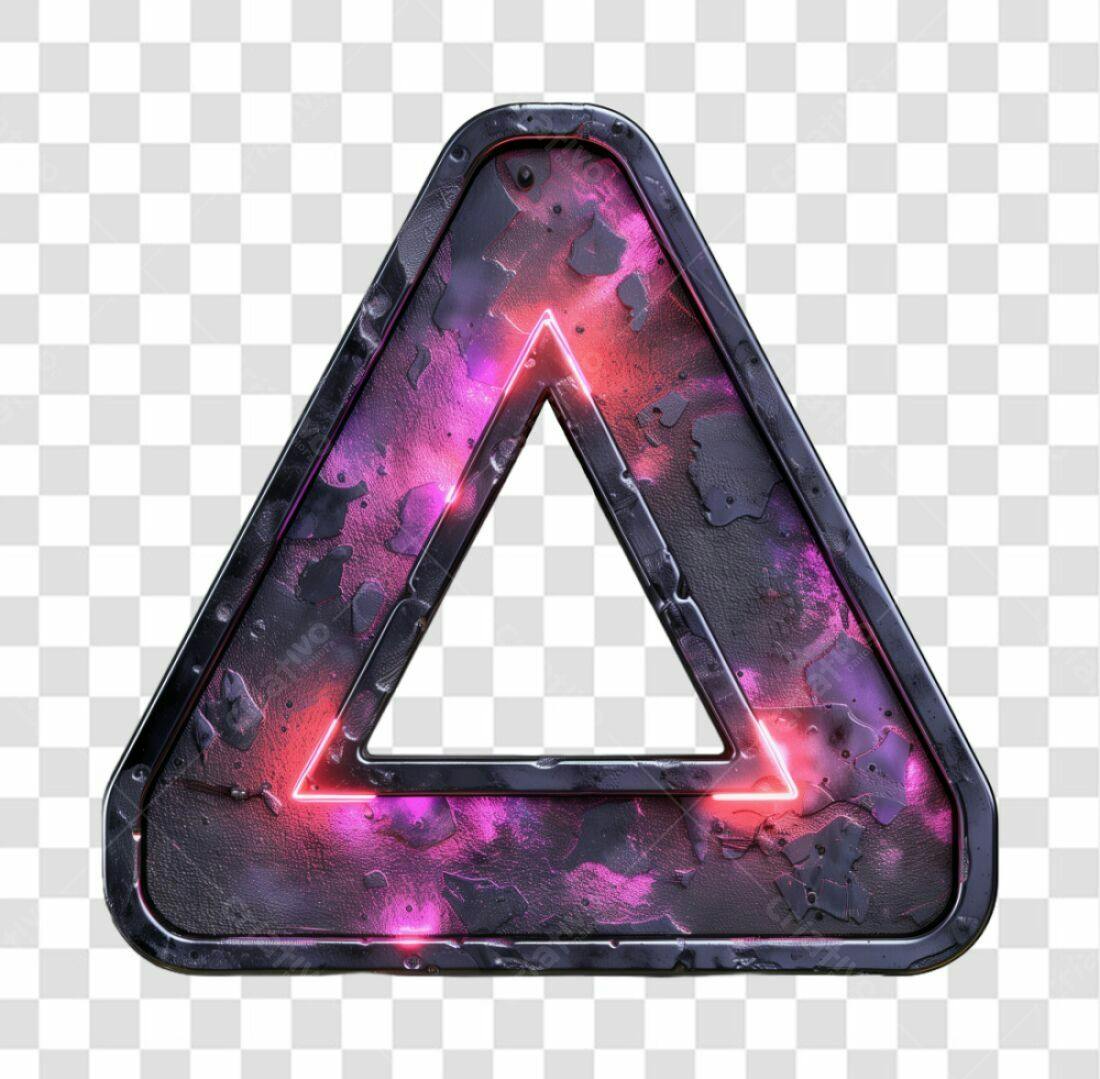 Icone Triângulo Neon Cyberpunk PNG com fundo transparente